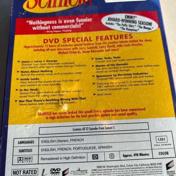 Seinfeld TV Show Season 5 Complete Collectible Set Unopened Package - Picture 5 of 7